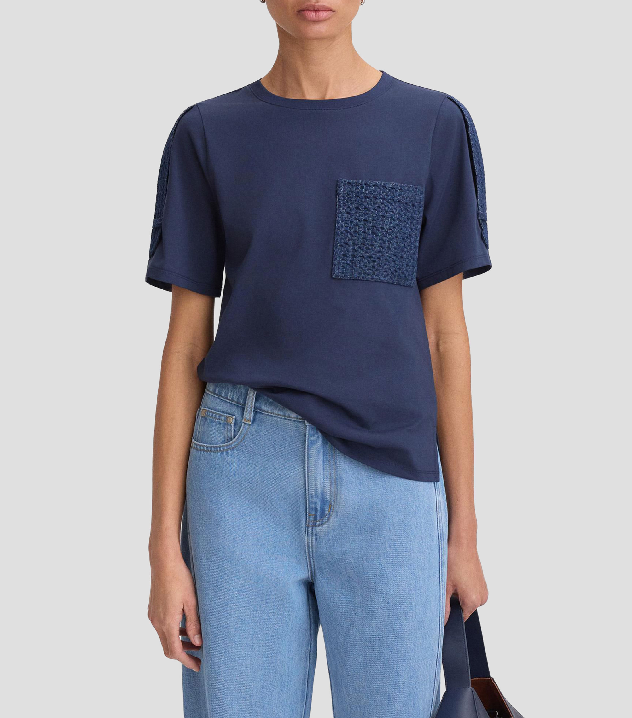 Playera bolsillo fantasía liso Mujer